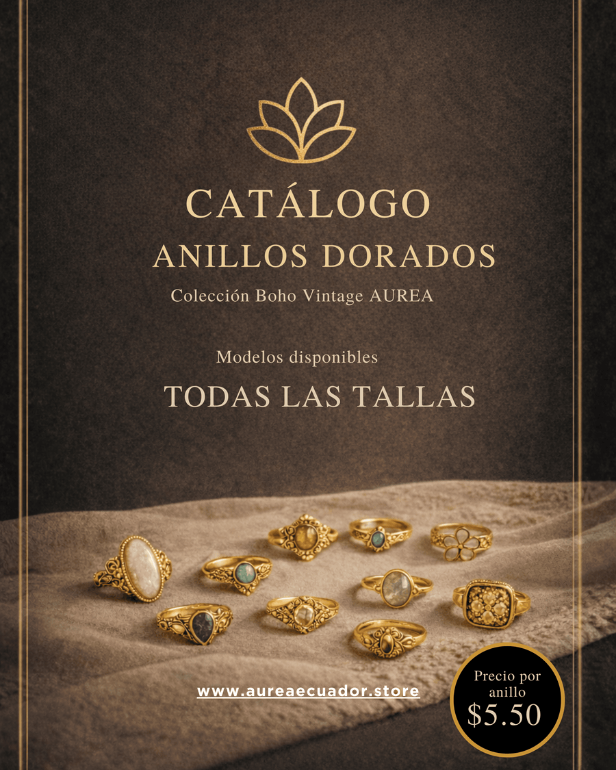 Anillos dorados y abiertos