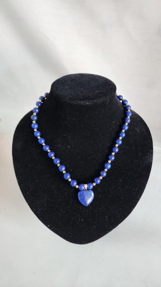 Collar de lapislazuli natural azul