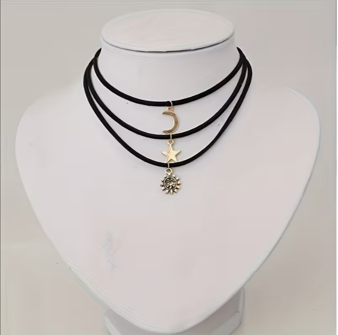 Collar Triple “Sol, Luna y Estrella”